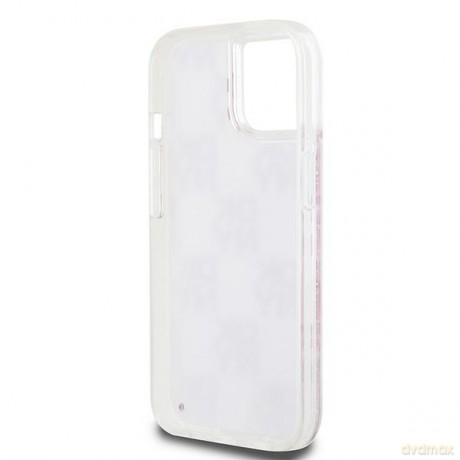 DKNY nakładka do iPhone 15 6,1" DKHCP15SLCPEPP biała HC liquid glitters w checkered pattern