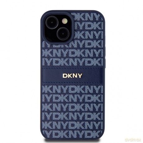 DKNY nakładka do iPhone 15 6,1" DKHCP15SPRTHSLB niebieska HC PU repeat texture pattern w tonal stripe