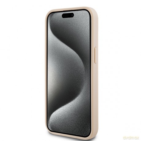 DKNY nakładka do iPhone 15 6,1" DKHCP15SPRTHSLP różowa HC PU repeat texture pattern w tonal stripe