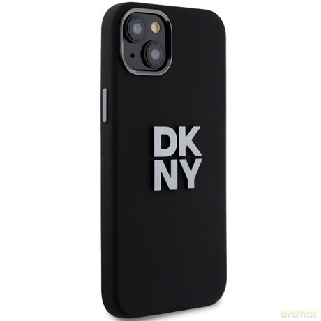DKNY nakładka do iPhone 15 6,1" DKHCP15SSMCBSK czarna HC silicone w stack metal logo