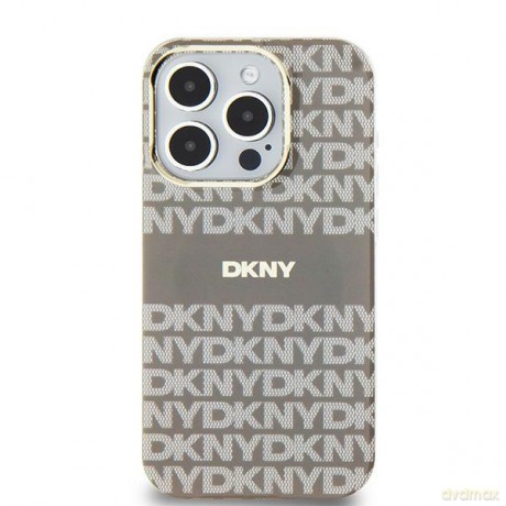 DKNY nakładka do iPhone 15 6,1" DKHMP15SHRHSEE beżowa HC Magsafe pc tpu repeat texture pattern w stripe