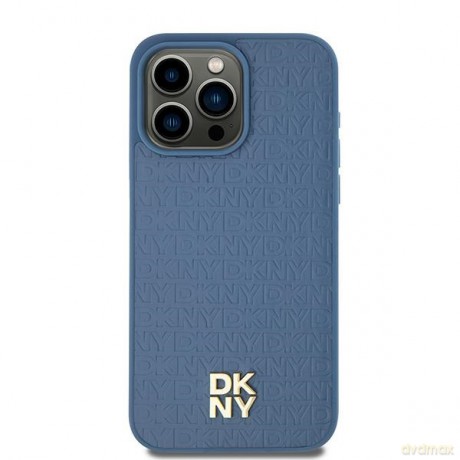 DKNY nakładka do iPhone 15 6,1" DKHMP15SPSHRPSB niebieska HC Magsafe pu repeat pattern w stack logo