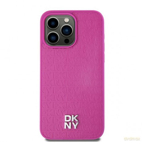 DKNY nakładka do iPhone 15 6,1" DKHMP15SPSHRPSP różowa HC Magsafe pu repeat pattern w stack logo