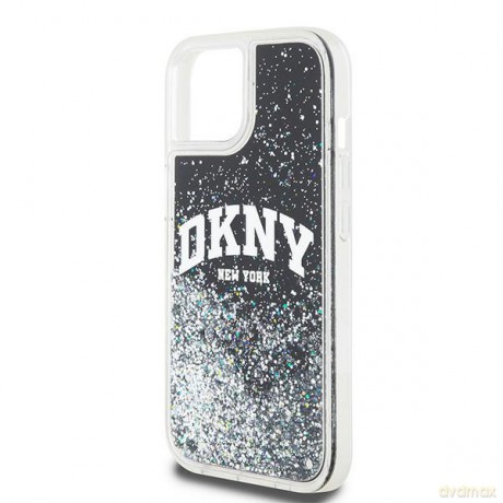 DKNY nakładka do iPhone 15 Plus 6,7" DKHCP15MLBNAEK czarna HC liquid glitters w arch logo