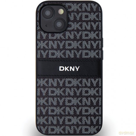 DKNY nakładka do iPhone 15 Plus 6,7" DKHCP15MPRTHSLK HC PU czarna repeat texture pattern w tonal stripe