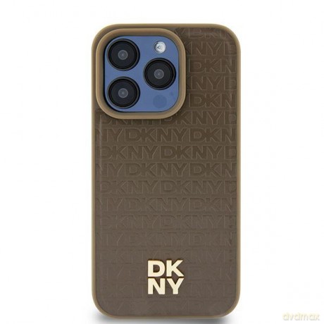 DKNY nakładka do iPhone 15 Plus 6,7" DKHMP15MPSHRPSW brązowa HC Magsafe pu repeat pattern w stack logo