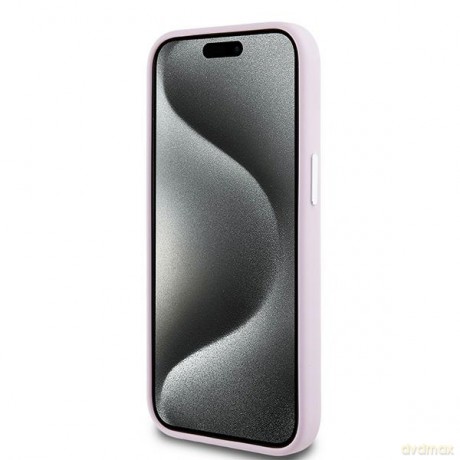DKNY nakładka do iPhone 15 Plus 6,7" DKHMP15MSMCHLP różowa HC Magsafe silicone w horizontal metal logo