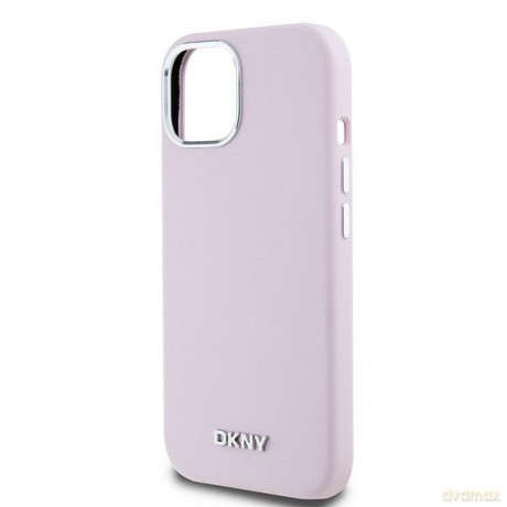 DKNY nakładka do iPhone 15 Plus 6,7" DKHMP15MSMCHLP różowa HC Magsafe silicone w horizontal metal logo