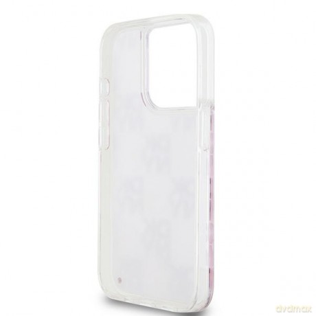 DKNY nakładka do iPhone 15 Pro 6,1" DKHCP15LLCPEPP biała HC liquid glitters w checkered pattern