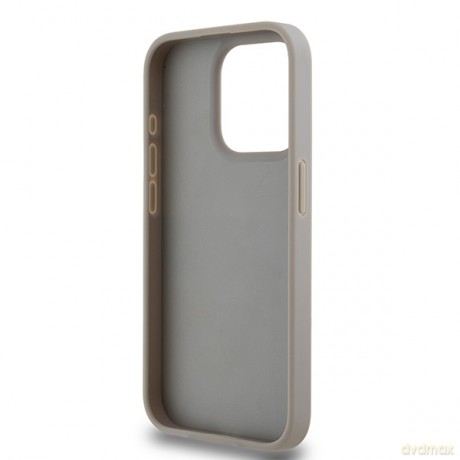 DKNY nakładka do iPhone 15 Pro 6,1" DKHCP15LPRTHSLE beżowa HC PU repeat texture pattern w tonal stripe