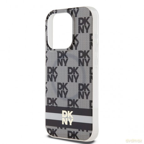 DKNY nakładka do iPhone 15 Pro 6,1" DKHMP15LHCPTSK czarna HC Magsafe pc tpu checkered pattern w printed stripes