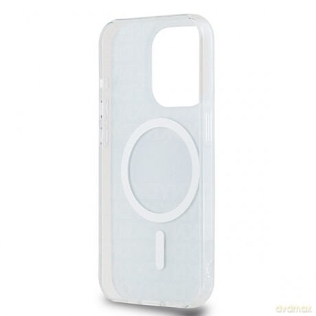 DKNY nakładka do iPhone 15 Pro 6,1" DKHMP15LHRHSEB niebieska HC Magsafe pc tpu repeat texture pattern w stripe