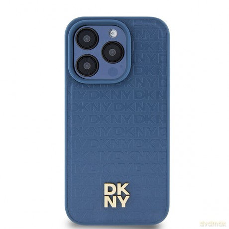 DKNY nakładka do iPhone 15 Pro 6,1" DKHMP15LPSHRPSB niebieska HC Magsafe pu repeat pattern w stack logo