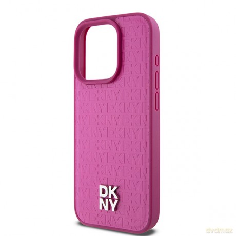 DKNY nakładka do iPhone 15 Pro 6,1" DKHMP15LPSHRPSP różowa HC Magsafe pu repeat pattern w stack logo