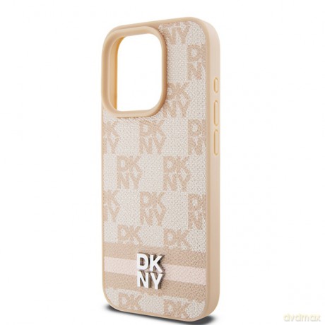 DKNY nakładka do iPhone 15 Pro Max 6,7" DKHCP15XPCPTSSP różowa HC PU checkered pattern w printed stripes