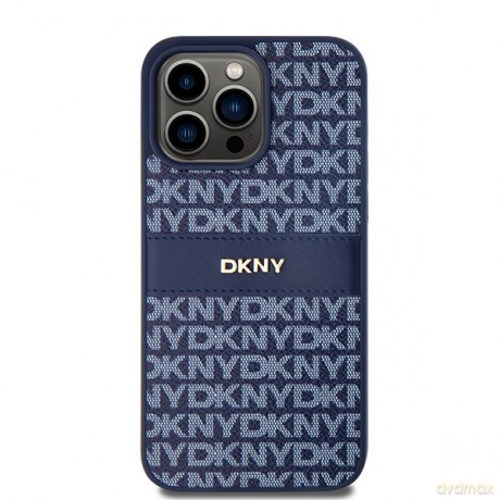 DKNY nakładka do iPhone 15 Pro Max 6,7" DKHCP15XPRTHSLB czarna HC Magsafe pu repeat pattern w stack logo