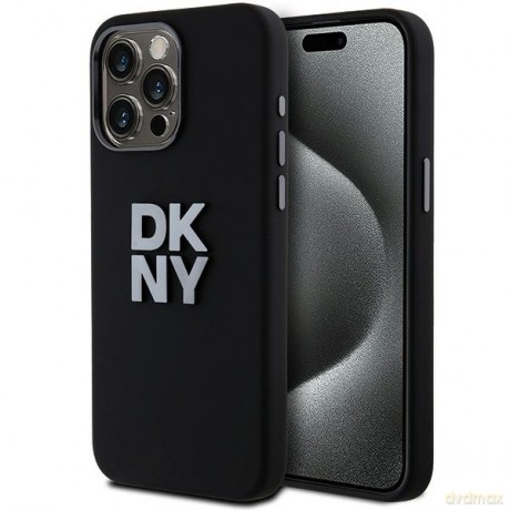 DKNY nakładka do iPhone 15 Pro Max 6,7" DKHCP15XSMCBSK czarna HC silicone w stack metal logo