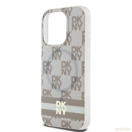 DKNY nakładka do iPhone 15 Pro Max 6,7" DKHMP15XHCPTSE różowa HC Magsafe pc tpu repeat texture pattern w stripe