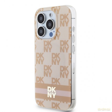 DKNY nakładka do iPhone 15 Pro Max 6,7" DKHMP15XHCPTSP czarna HC Magsafe pc tpu checkered pattern w printed stripes