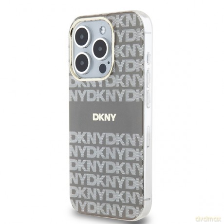 DKNY nakładka do iPhone 15 Pro Max 6,7" DKHMP15XHRHSEE czarna HC Magsafe pc tpu repeat texture pattern w stripe