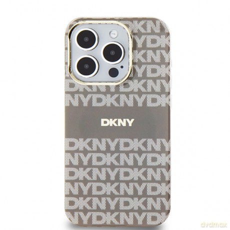 DKNY nakładka do iPhone 15 Pro Max 6,7" DKHMP15XHRHSEE czarna HC Magsafe pc tpu repeat texture pattern w stripe