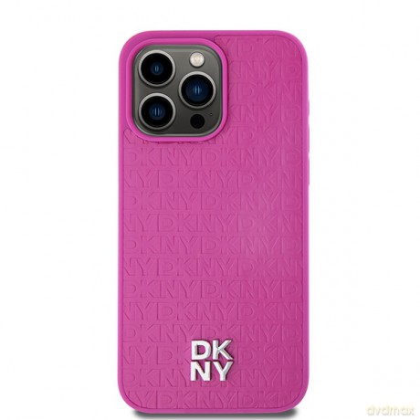 DKNY nakładka do iPhone 15 Pro Max 6,7" DKHMP15XPSHRPSP brązowa HC Magsafe pu repeat pattern w bottom stripe