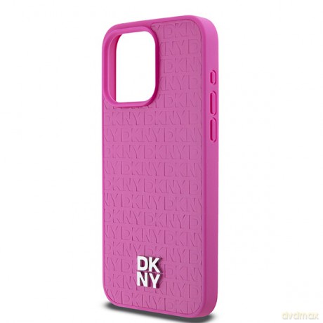 DKNY nakładka do iPhone 15 Pro Max 6,7" DKHMP15XPSHRPSP brązowa HC Magsafe pu repeat pattern w bottom stripe