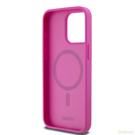 DKNY nakładka do iPhone 15 Pro Max 6,7" DKHMP15XPSHRPSP brązowa HC Magsafe pu repeat pattern w bottom stripe