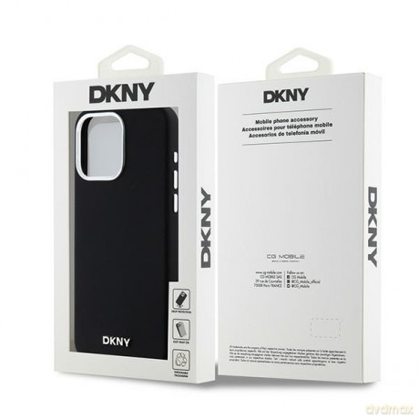 DKNY nakładka do iPhone 15 Pro Max 6,7" DKHMP15XSMCHLK czarna HC Magsafe silicone w horizontal metal logo