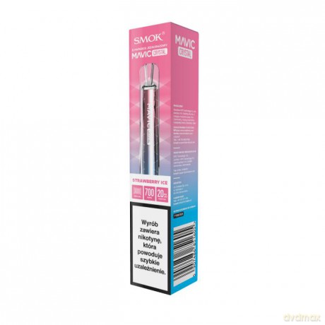 E-papieros jednorazowy Smok Mavic Crystal Strawberry Ice 20mg 1 sztuka TTT