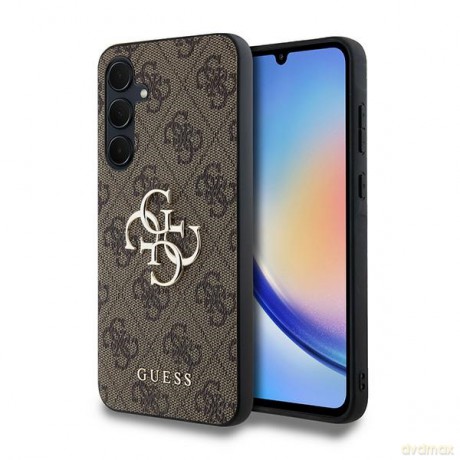 Guess nakładka do Samsung Galaxy A35 GUHCSA354GMGBR brązowa HC PU big 4G metal logo