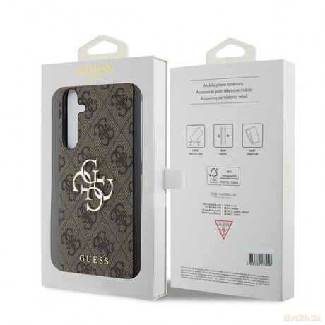Guess nakładka do Samsung Galaxy A35 GUHCSA354GMGBR brązowa HC PU big 4G metal logo