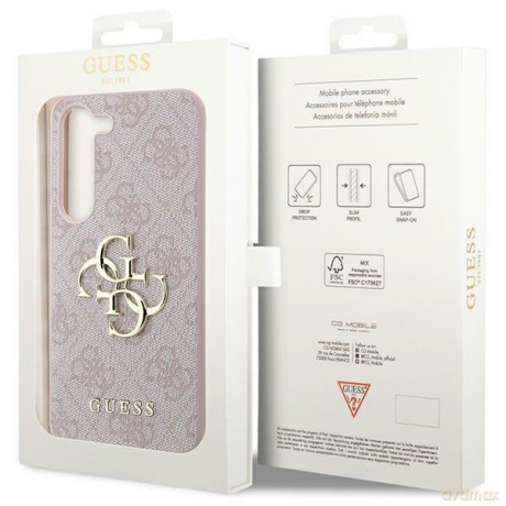 Guess nakładka do Samsung Galaxy A35 GUHCSA354GMGPI różowa HC PU 4G big metal logo
