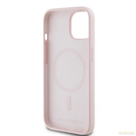 Karl Lagerfeld nakładka do iPhone 15 6,1" KLHMP15SSKCHPPLP różowa HC Magsafe silicone sil double heads print