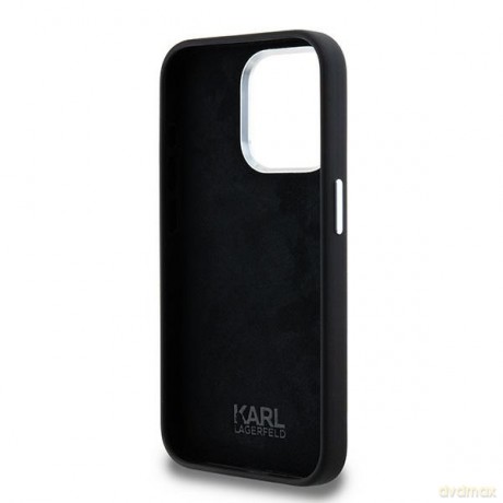 Karl Lagerfeld nakładka do iPhone 15 Pro 6,1" KLHCP15LSCMSMVK czarna HC silicone sign metal logo