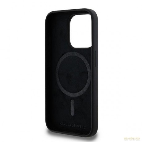 Karl Lagerfeld nakładka do iPhone 15 Pro 6,1" KLHMP15LSCMKCRHK czarna HC Magsafe silicone kc heads ring