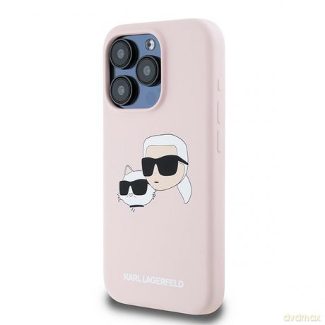 Karl Lagerfeld nakładka do iPhone 15 Pro 6,1" KLHMP15LSKCHPPLP różowa HC Magsafe silicone sil double heads print