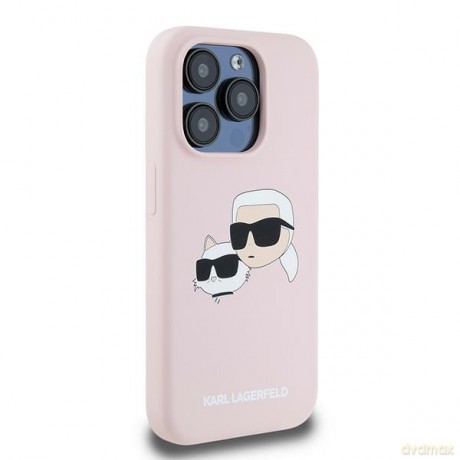Karl Lagerfeld nakładka do iPhone 15 Pro 6,1" KLHMP15LSKCHPPLP różowa HC Magsafe silicone sil double heads print