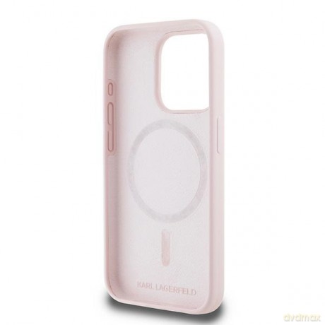 Karl Lagerfeld nakładka do iPhone 15 Pro 6,1" KLHMP15LSKCHPPLP różowa HC Magsafe silicone sil double heads print