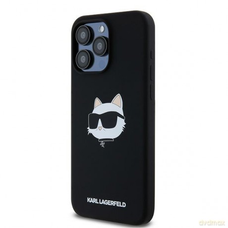 Karl Lagerfeld nakładka do iPhone 15 Pro Max 6,7" KLHMP15XSCHPPLK czarna HC Magsafe silicone sil Choupette head print