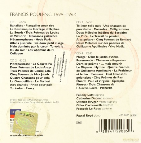 Poulenc Francis: Poulenc:Songs [4CD]
