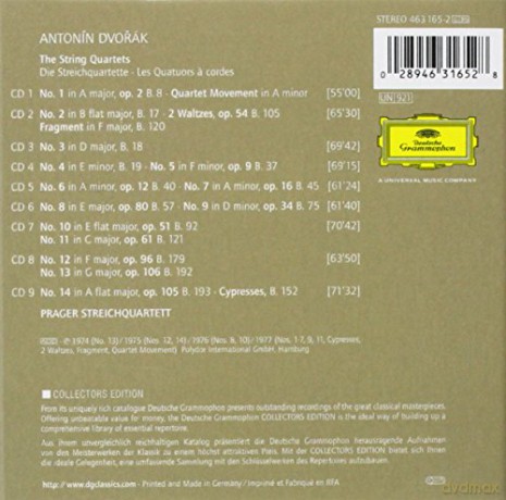Prague String Quart: Dvorak: The String Quartetts [9CD]