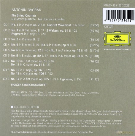 Prague String Quart: Dvorak: The String Quartetts [9CD]