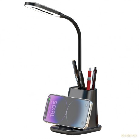 XO ładowarka bezprzewodowa indukcyjna WX032 25W czarna 3w1 lampa LED