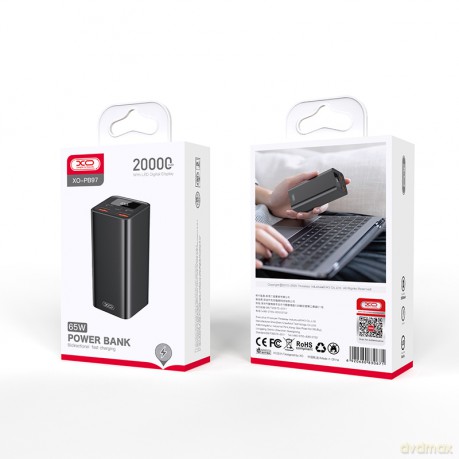 XO power bank do laptopa PB97 65W 20000mAh czarny