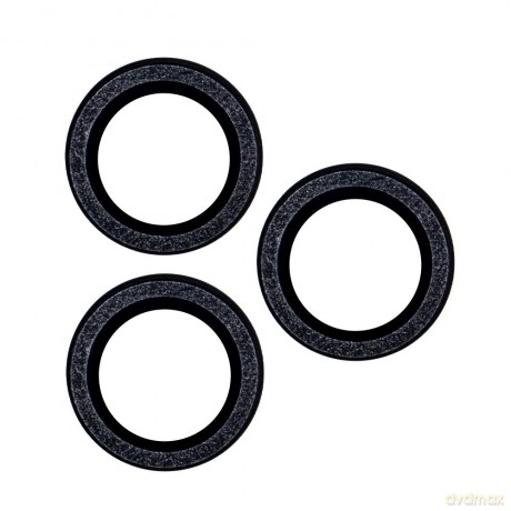 Zestaw szkieł na aparat do iPhone 12 6,1" black glitter (2 sztuki)