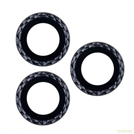 Zestaw szkieł na aparat do iPhone 12 6,1" black rhombus (2 sztuki)