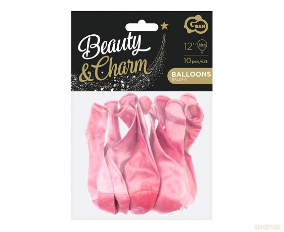 Balony Beauty&Charm metaliki różowe 12 10 szt
