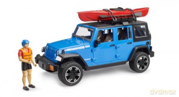 Jeep Wrangler Unlimited Rubicon z kajakiem i figurką kajakarza 02529 BRUDER