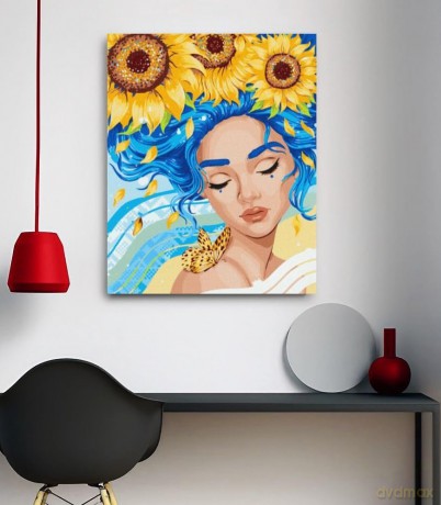 Malowanie po numerach z ramą 40x50cm Dotyk słóńca
